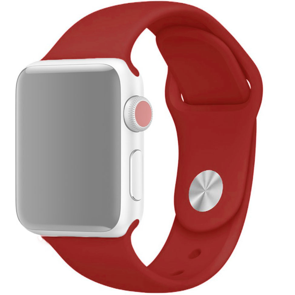 фото Ремешок innozone для apple watch 1/2/3/4/5 silicone 42/44 mm - red (apwtsi42-52)