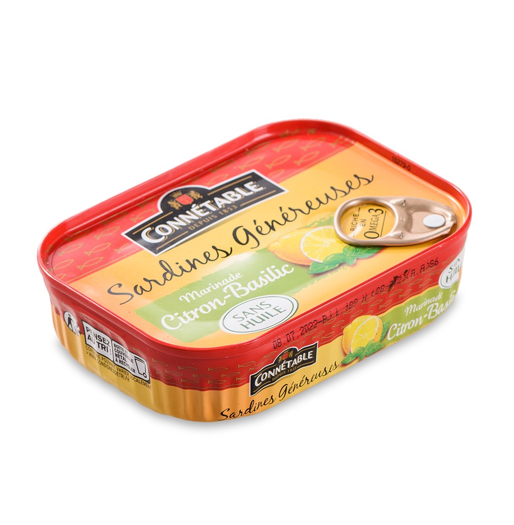 Сардины Connetable Sardines Genereuse в маринаде с лимоном и базиликом BELMA 140г