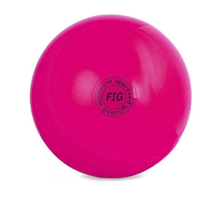 Мяч для художественной гимнастики силикон FIG 19см, Фуксия