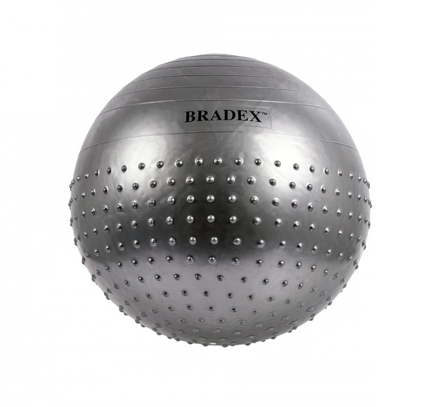 фото Мяч полумассажный bradex фитбол серебристый, 75 см