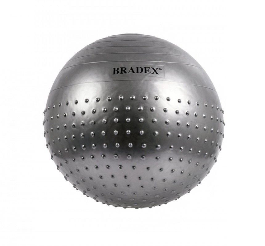 Мяч полумассажный Bradex Фитбол серебристый, 65 см