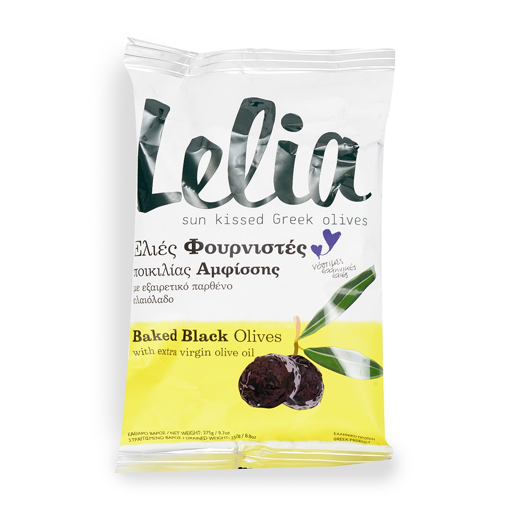 

Оливки Lelia Фурнистес с косточкой сушеные в оливковом масле 275 г сашет Греция