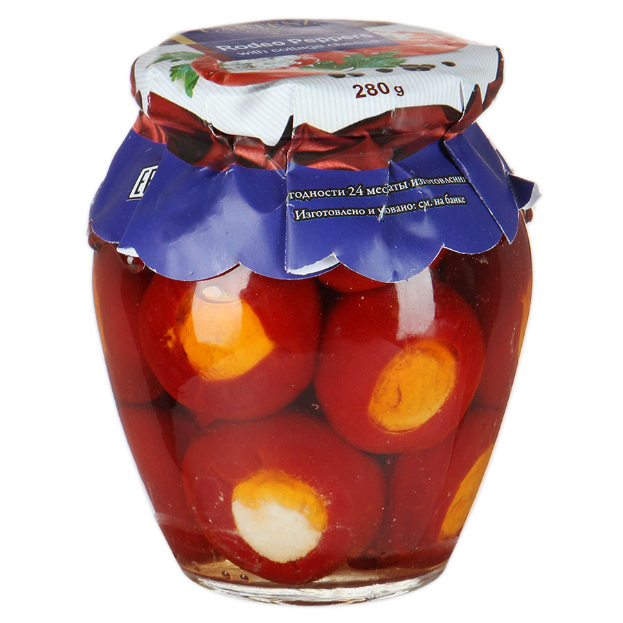 

Перец сладкий с творогом в раст. масле, Gartenz de Luxe, 280 г, Македония