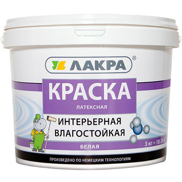 фото Краска латексная интерьерная влагостойкая лакра 6,5кг