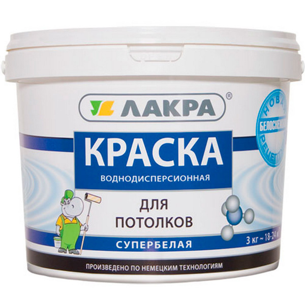 

Краска Лакра для потолков, база A, 6,5 кг, для потолков