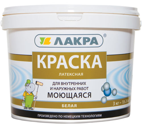 Краска Лакра моющаяся, белый, 14 кг