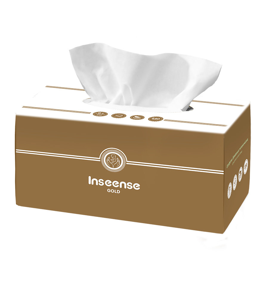 

Салфетки бумажные Inseense Gold 2-х слойные 250 шт, Белый
