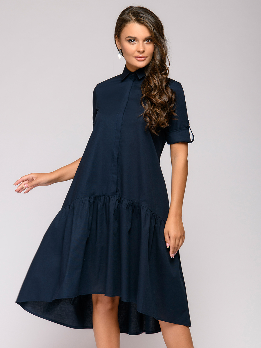 

Повседневное платье женское 1001dress 0112001-02187DB синее 40, 0112001-02187