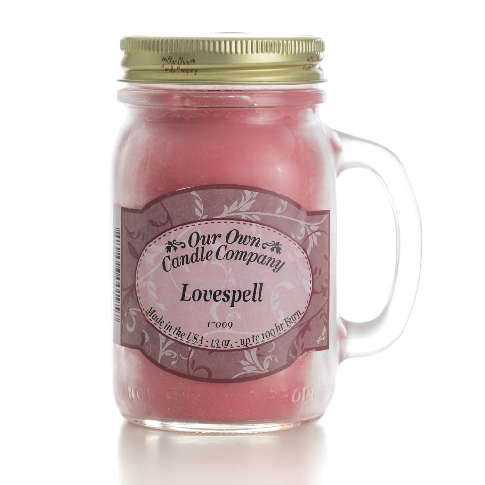 фото Свеча большая в стеклянной банке our own candle company чары любви lovespell