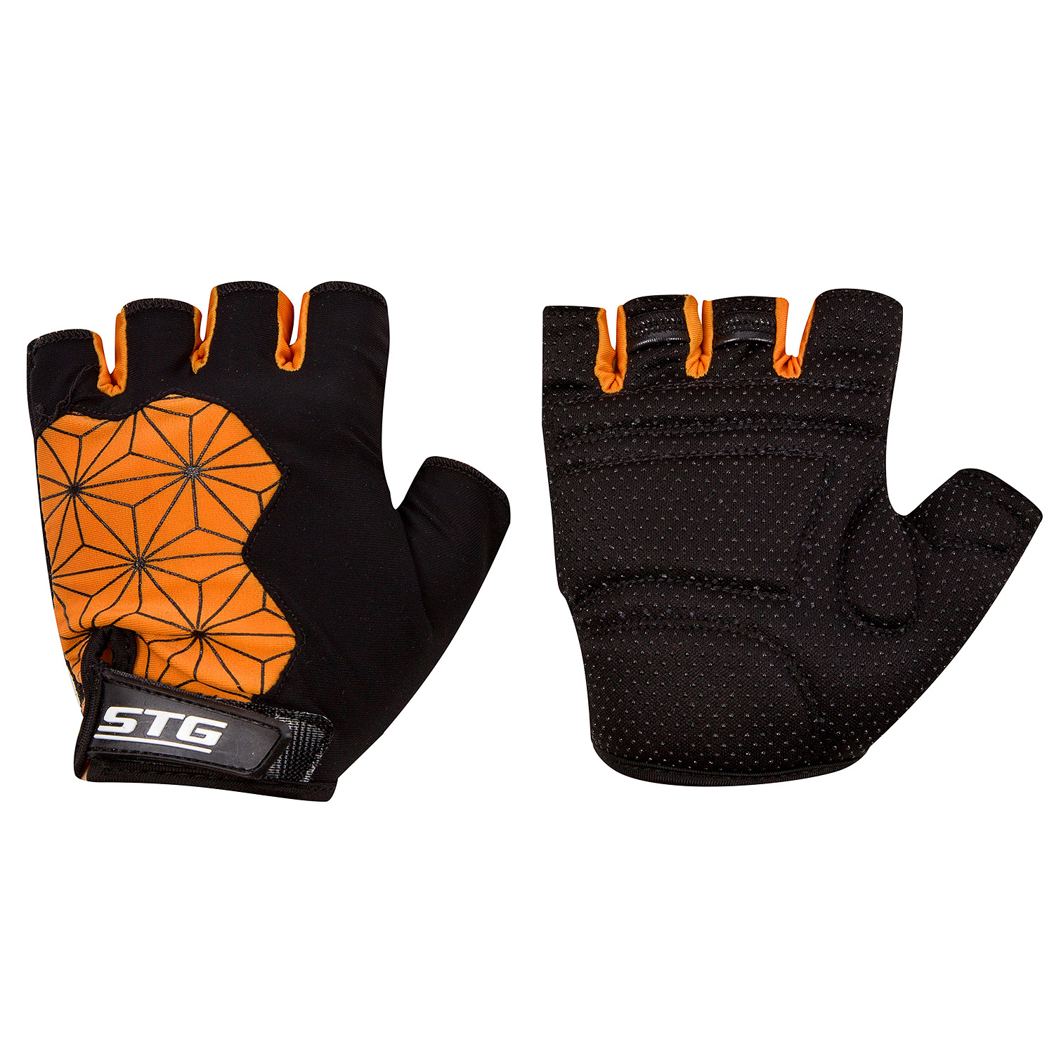 фото Велоперчатки stg replay, black/orange, xl