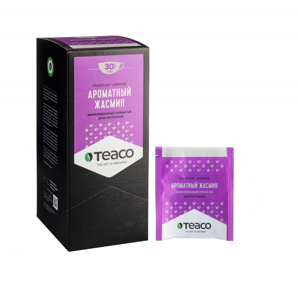 Чай Teaco ароматный жасмин зеленый 30 пакетиков