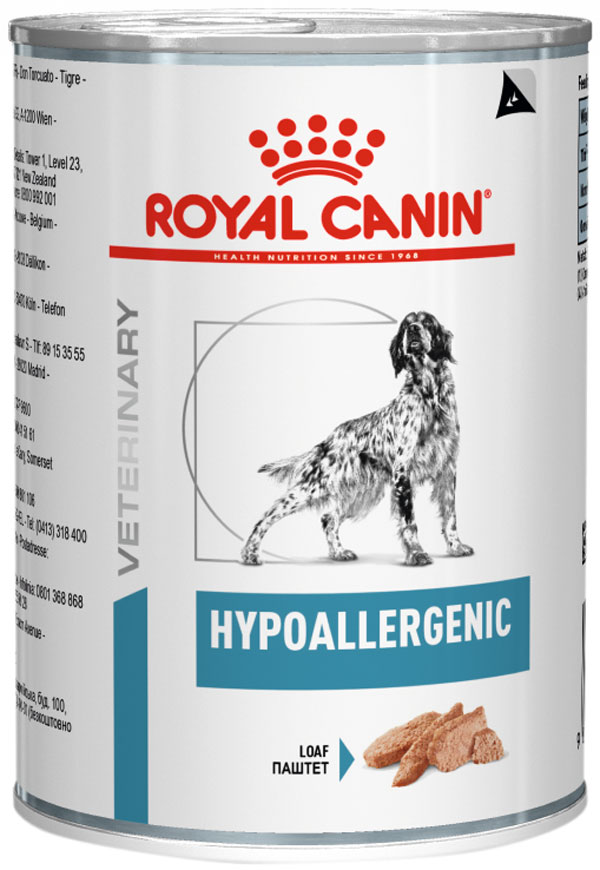 Консервы для собак ROYAL CANIN Hypoallergenic, при пищевой аллергии, 12шт по 400г