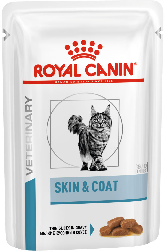 фото Влажный корм для кошек royal canin skin & coat formula, для стерилизованных, 12шт по 85г