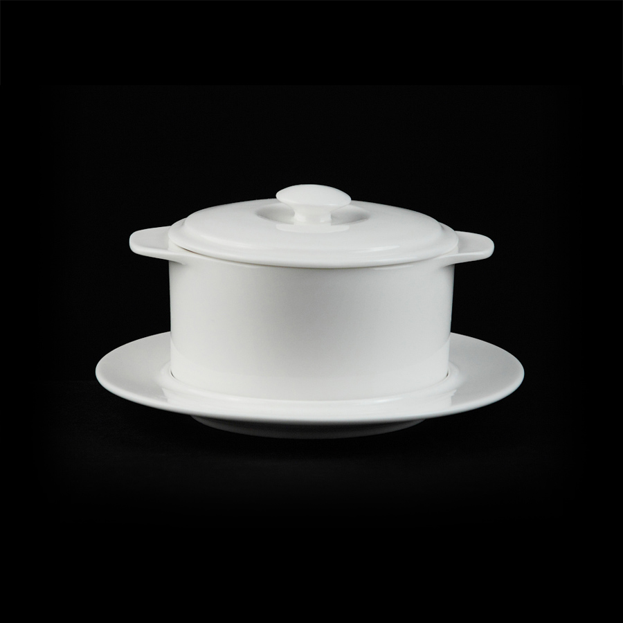 

Блюдце к горшку с крышкой 6'' 150мм "Chan Wave Classic" ivory LQ-Q733, Белый