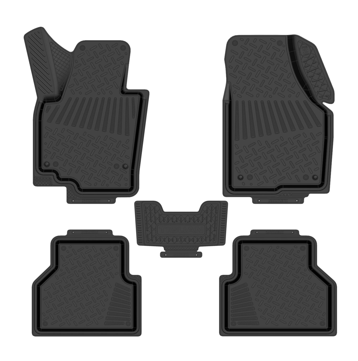 фото Коврики салона rezkon резиновые для vw tiguan (07-17), комплект, 4 шт. 1035025100