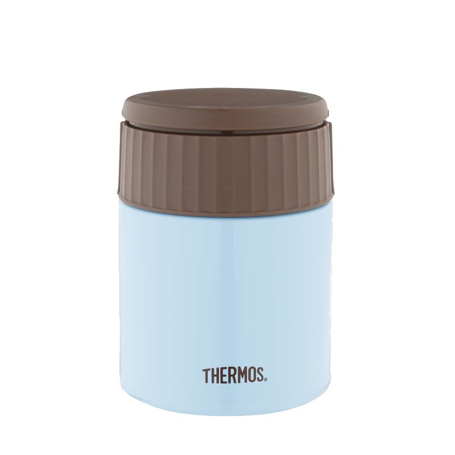 фото Термос thermos jbq-400-aq, голубой/коричневый, 0,4 л