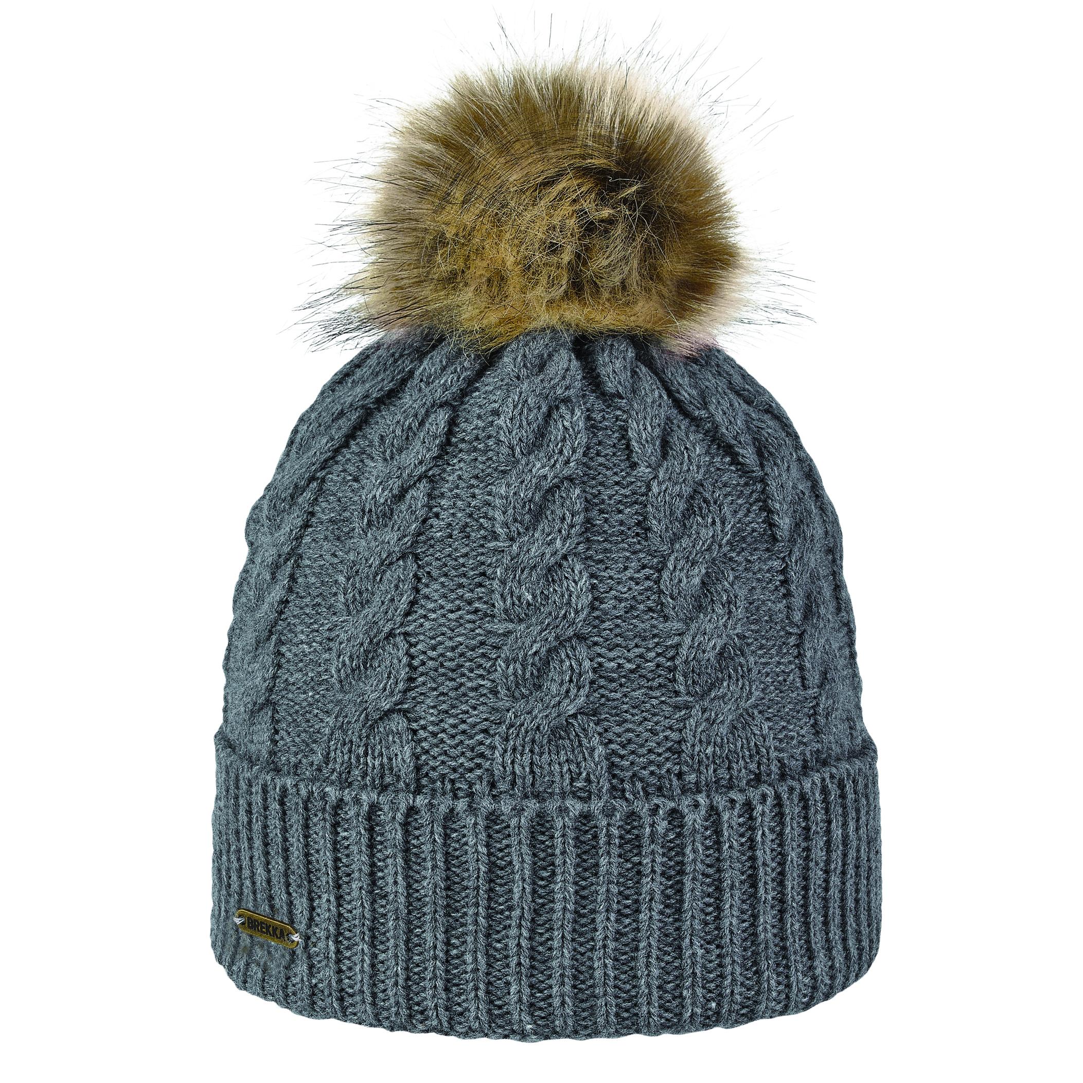 

Шапка Brekka Eco Raccoon Pon, gry, Eco Raccoon Pon