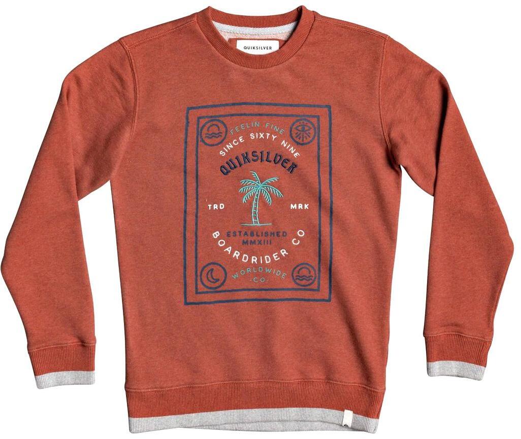 фото Толстовка quiksilver bad liar crew youth redwood heather, р. 128 quicksilver