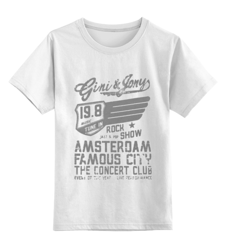 

Детская футболка Printio Gini & jony boy amsterdam rock show цв.белый р.104, 0000000774024