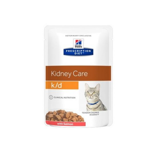 фото Влажный корм для кошек hills prescription diet k/d kidney care с лососем 85 г 12шт hill's