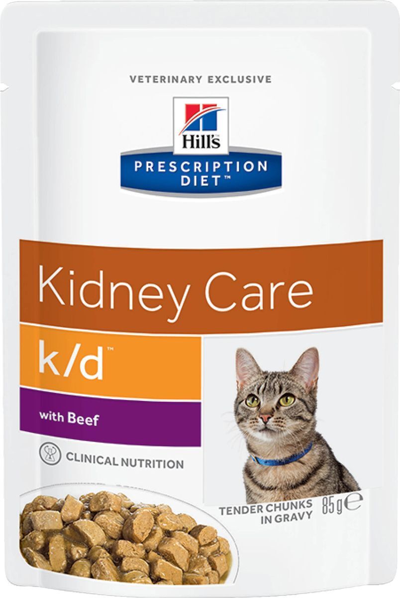 фото Влажный корм для кошек hills prescription diet k/d kidney care с говядиной 85г 12шт hill's