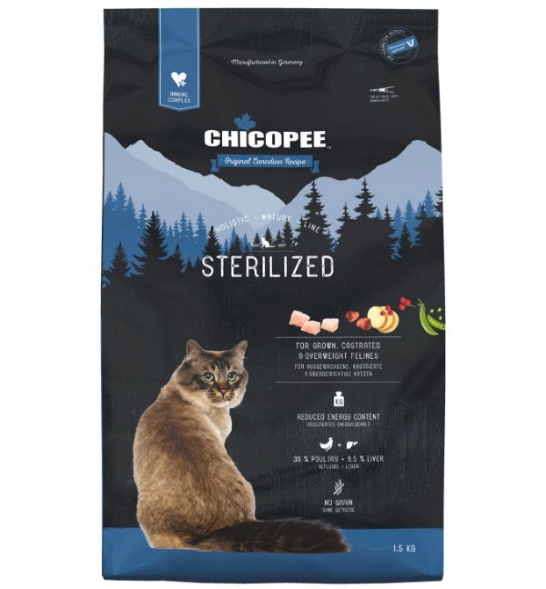 фото Chicopee hnl cat sterilized сухой корм для стерилизованных кошек 1,5 кг