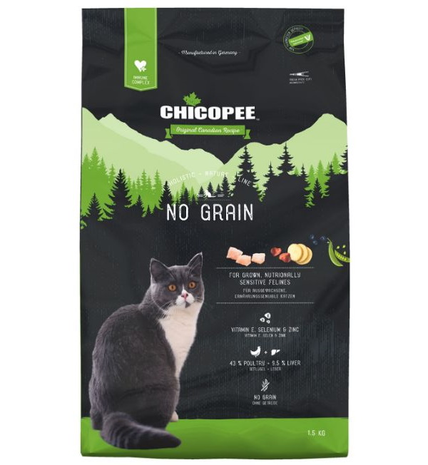 Сухой корм для кошек Chicopee HNL Cat No Grain беззерновой, 1,5 кг