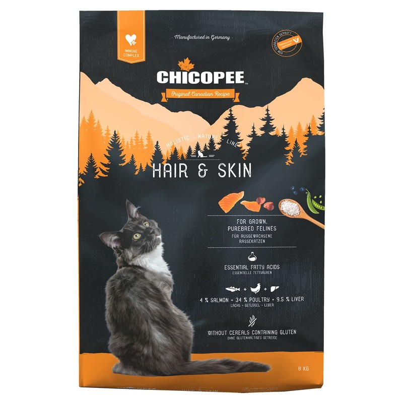 фото Chicopee hnl cat hair & skin сухой корм для кошек для кожи и шерсти 8 кг