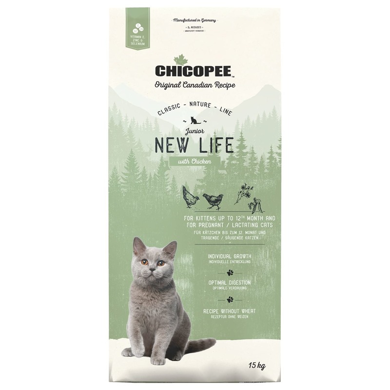 фото Chicopee cnl cat junior new life сухой корм для котят с курицей 15 кг