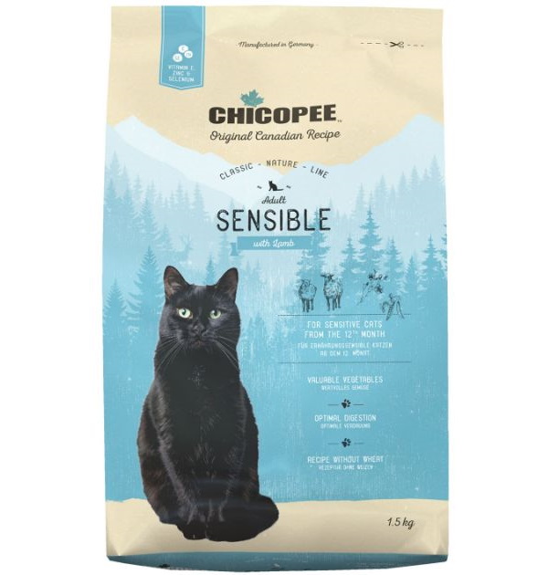 Сухой корм для кошек Chicopee CNL Cat Adult Sensible с ягненком, 1,5 кг