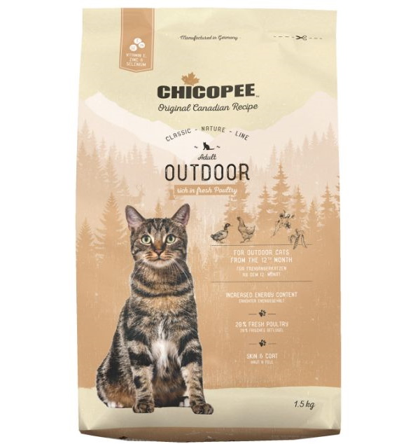 Сухой корм для кошек Chicopee CNL Cat Adult Outdoor, с птицей 1,5 кг