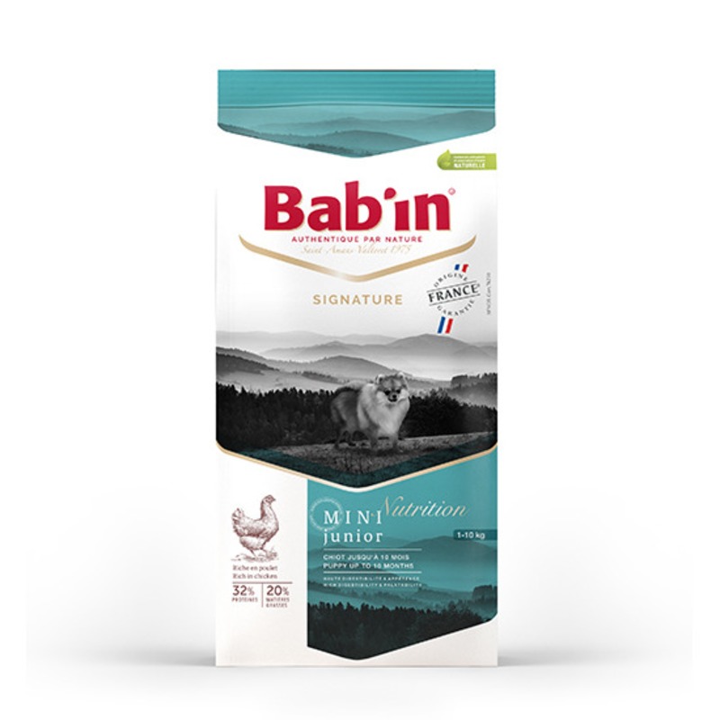 

Babin Signature Mini Junior сухой корм для щенков мелких пород курица, утка и свинина 3 кг, Signature