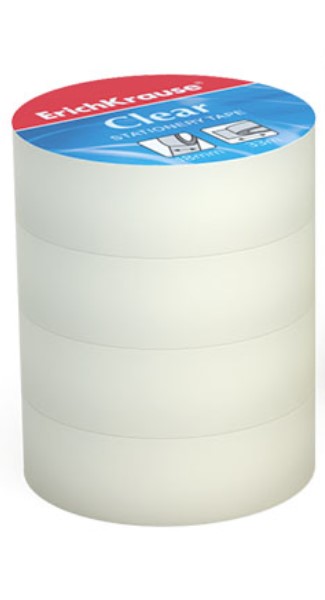 

Клейкая лента ErichKrause® Clear, 18ммх33м (в пленке по 4 шт.), Прозрачный