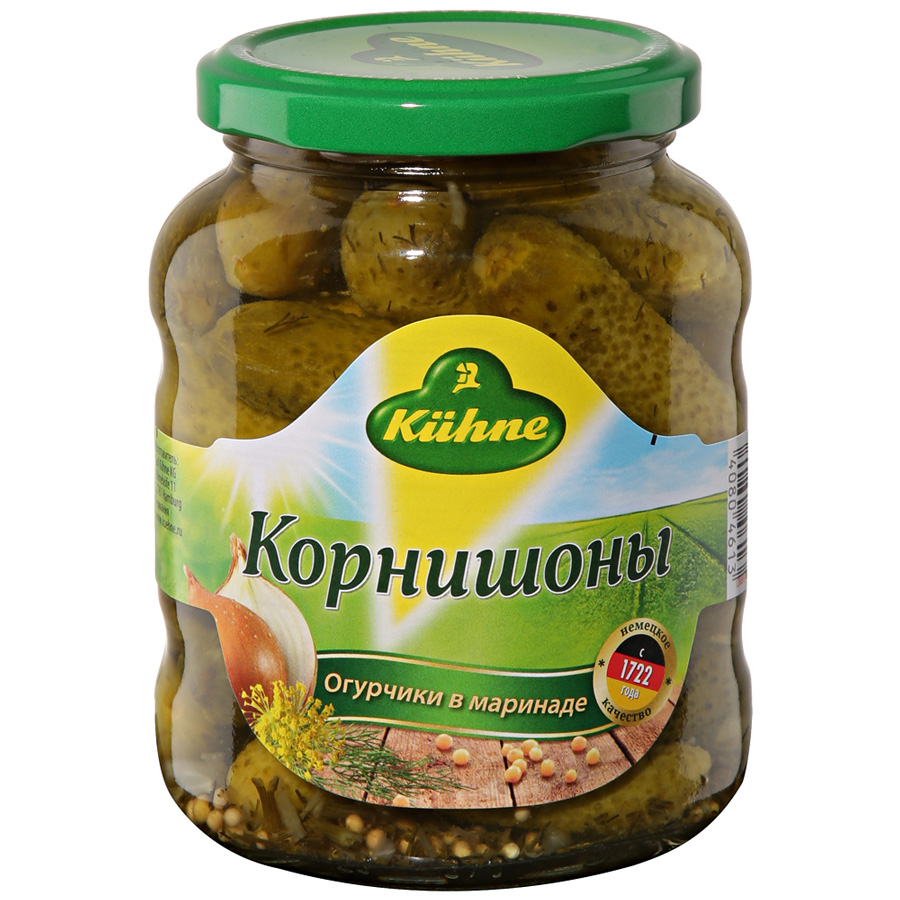 Корнишоны Kuhne в маринаде консервированные 330 г Германия