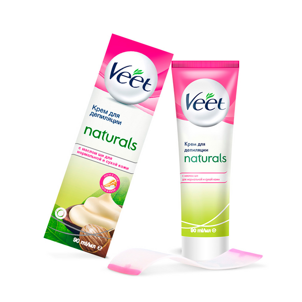 Крем для депиляции Veet Naturals c маслом Ши 90 мл крем депилятор фитокосметик с персиковым маслом быстрое удаление 50 мл