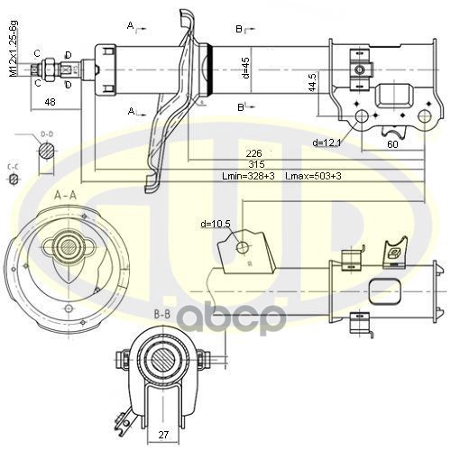 фото Амортизатор подвески g.u.d gsa333516 g.u.d.