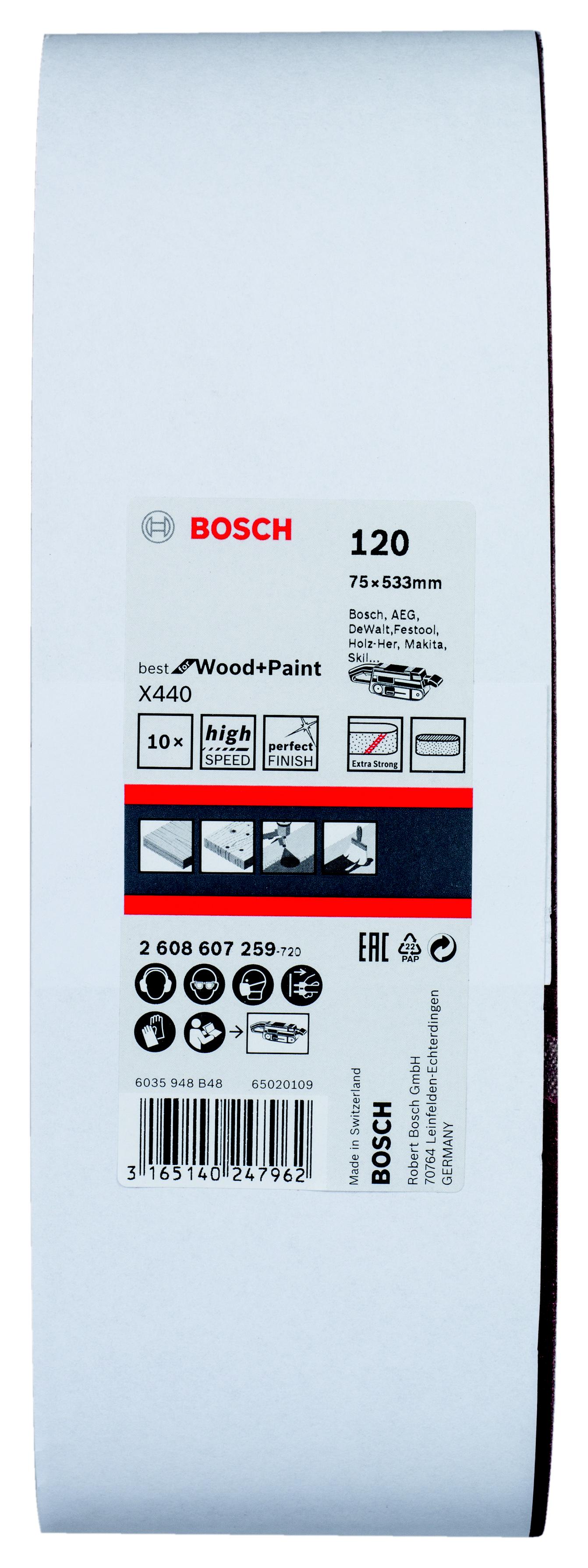 

Лента шлиф. бесконечная BOSCH 75х533мм P120 (2608607259), BOSCH 75х533мм P120 (2608607259)