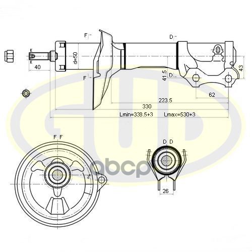 

Амортизатор подвески G.U.D GSA333712