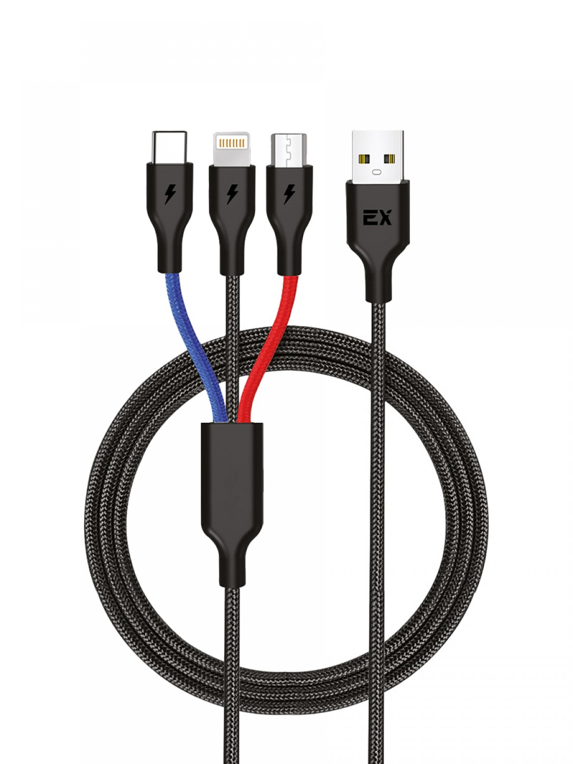 фото Кабель exployd sonder multi usb-ip+micro+type-c 1.2m black