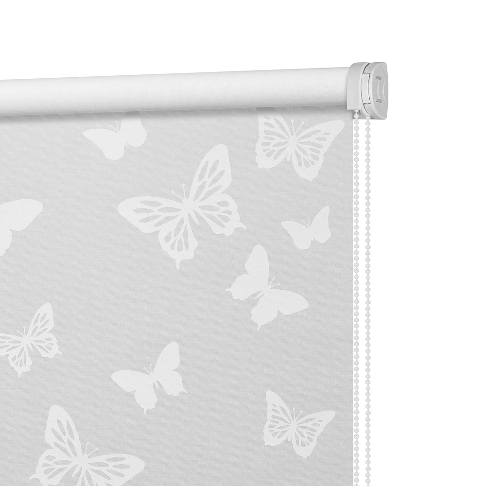 фото Рулонная штора decofest миниролл бабочки белый 120x160 160x120 см