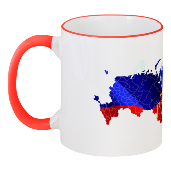 

Кружка Printio с цветной ручкой и ободком С днем россии!