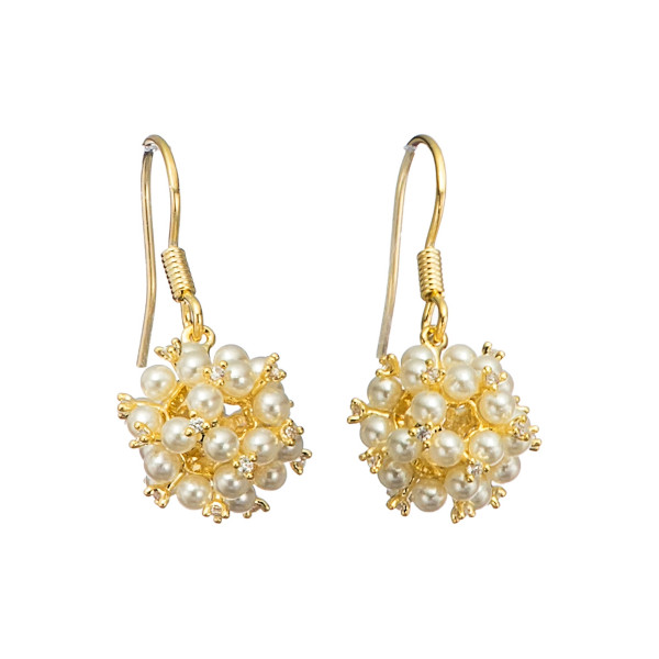 

Серьги из бижутерного сплава Corona Style B005E1126260, жемчуг искусственный, B005E1126260