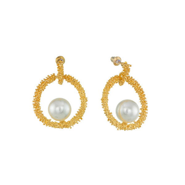 

Серьги из бижутерного сплава Corona Style B001E7, жемчуг искусственный, B001E7