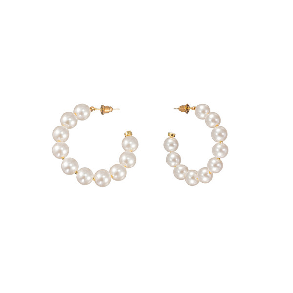 

Серьги из бижутерного сплава Corona Style B001E12, жемчуг искусственный, B001E12