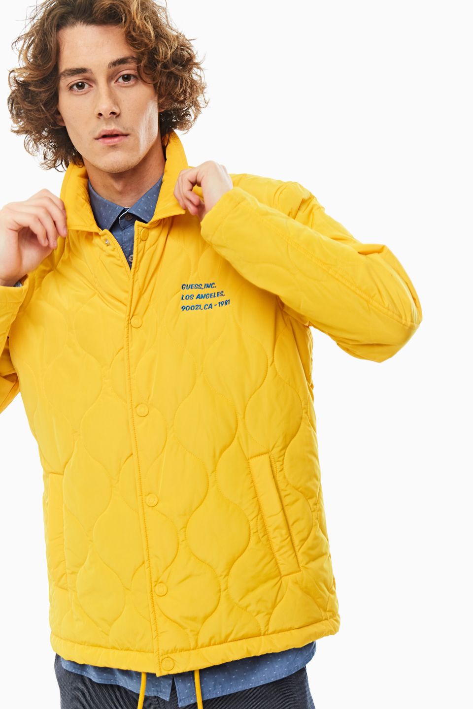 

Куртка мужская Guess M0YL42-WD240-G294 желтая XL, Желтый, M0YL42-WD240-G294