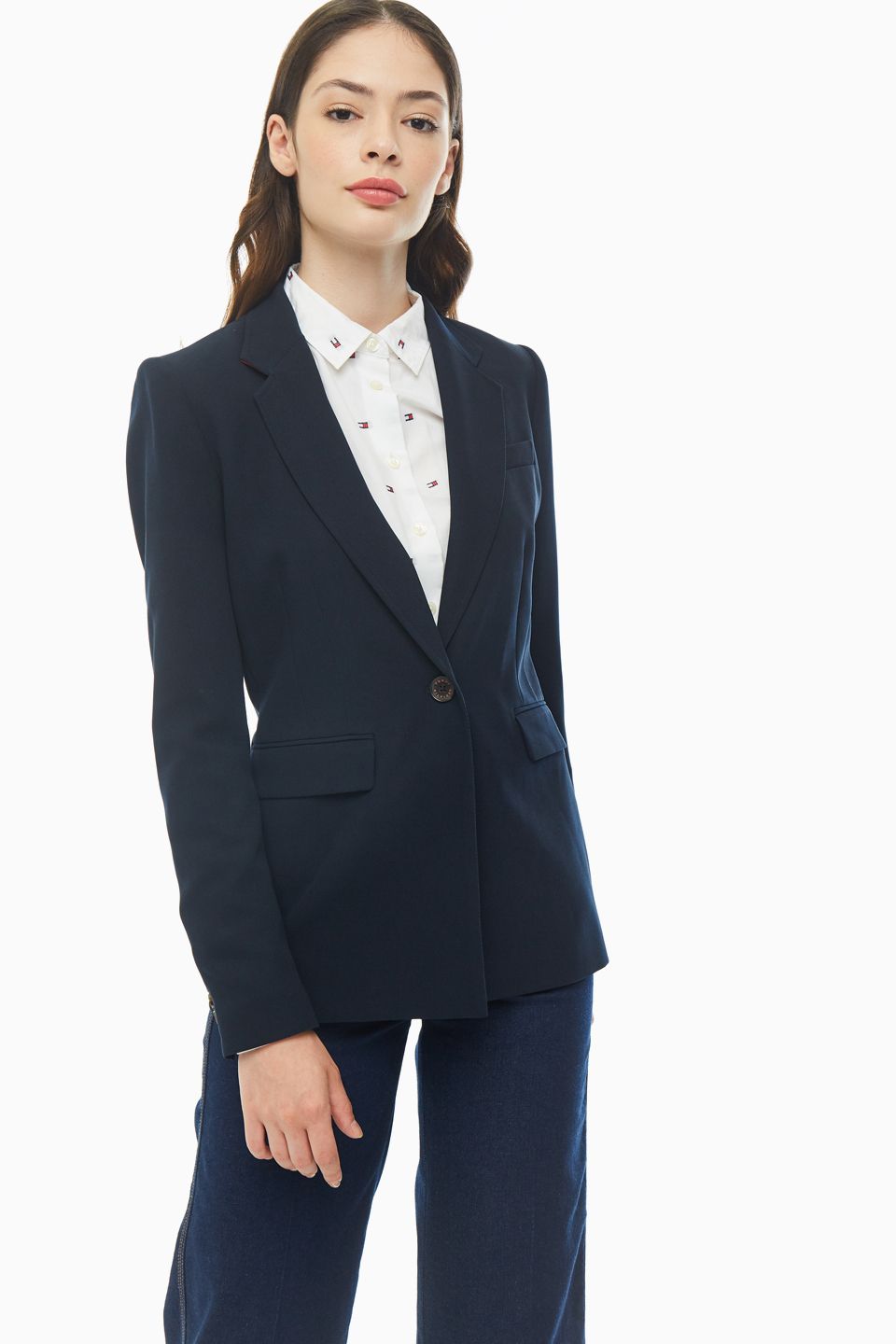 

Пиджак женский Tommy Hilfiger WW0WW27294 синий 36 US, WW0WW27294