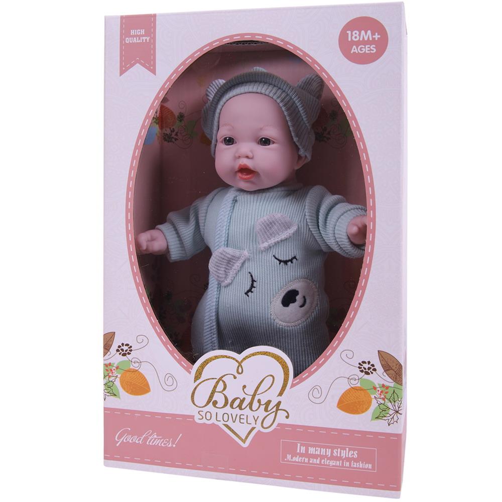 фото Пупс junfa toys baby so lovely в голубом комбинезоне и шапочке, 28 см