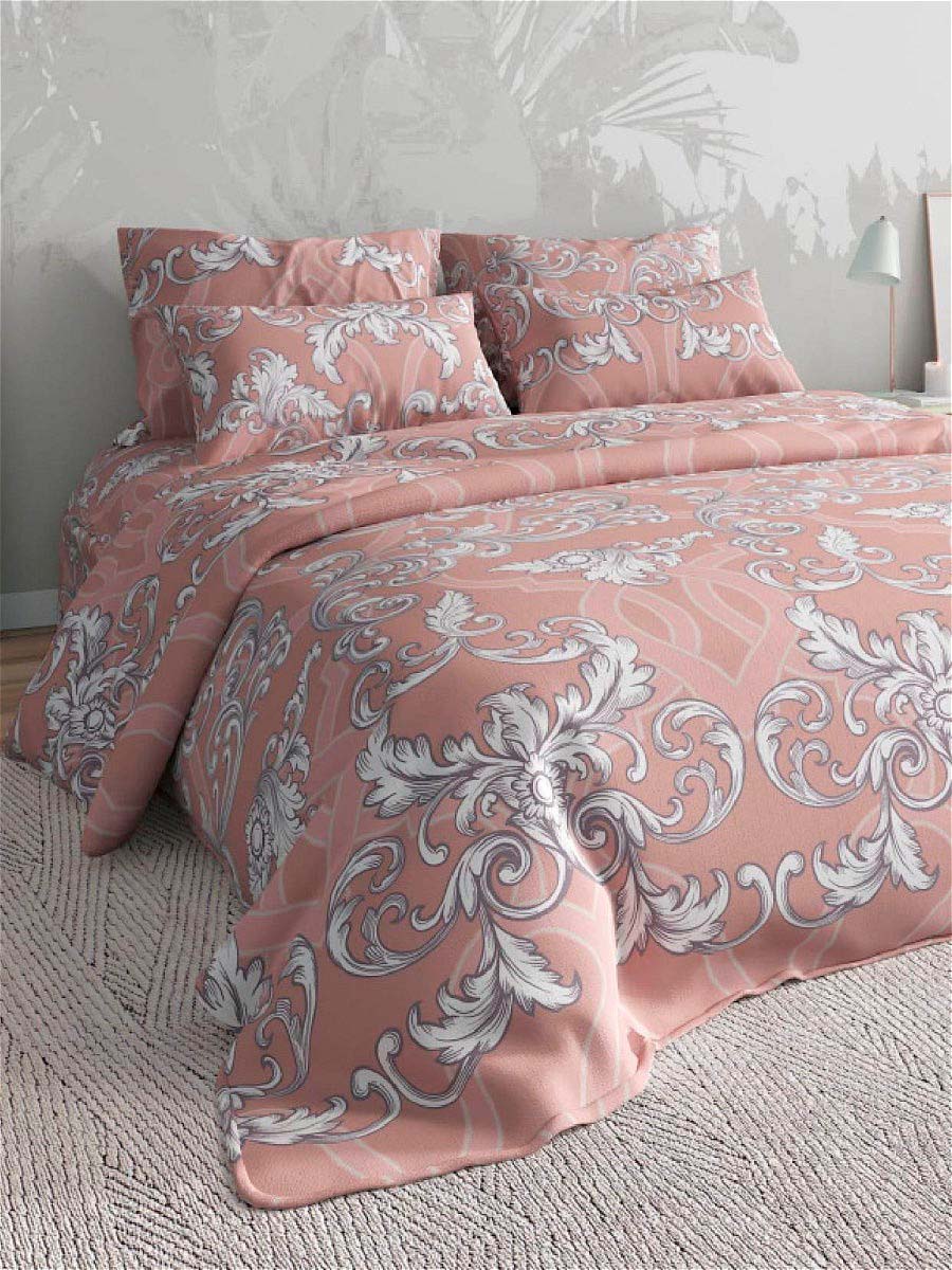 фото Постельное белье текстильная лавка bosfor цвет: коралловый полутораспальный