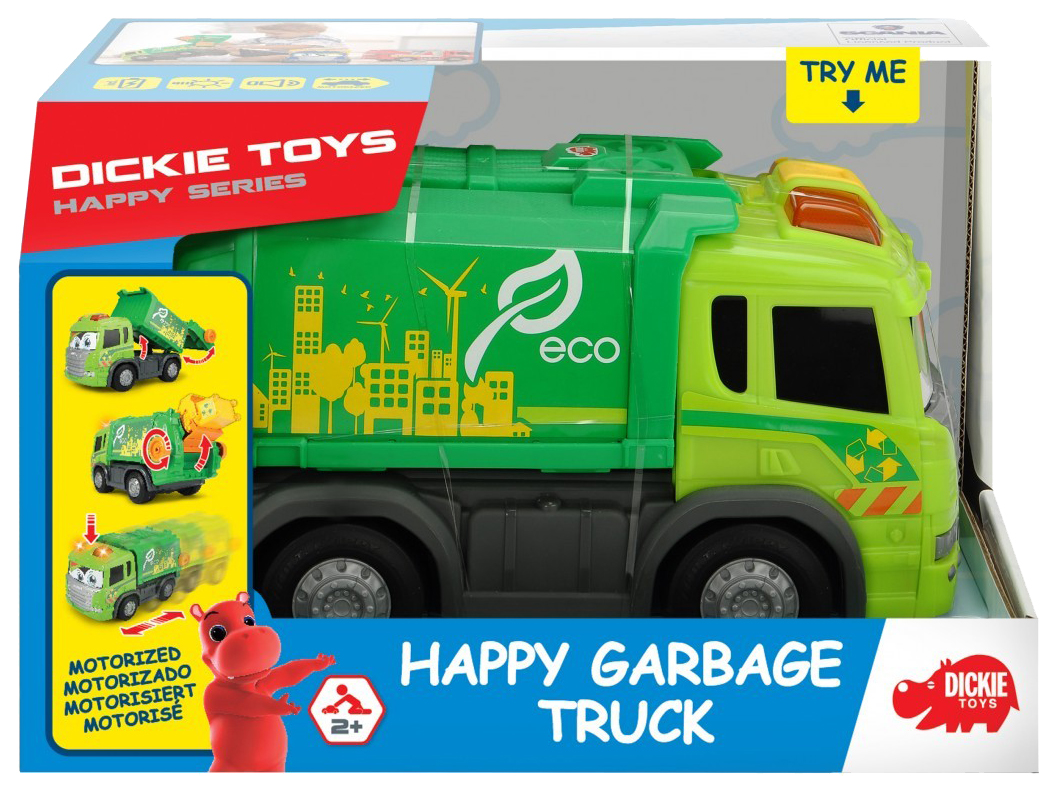 Мусоровоз Dickie Toys Happy моторизированный 25 см dickie мусоровоз happy моторизированный свет звук 25 см