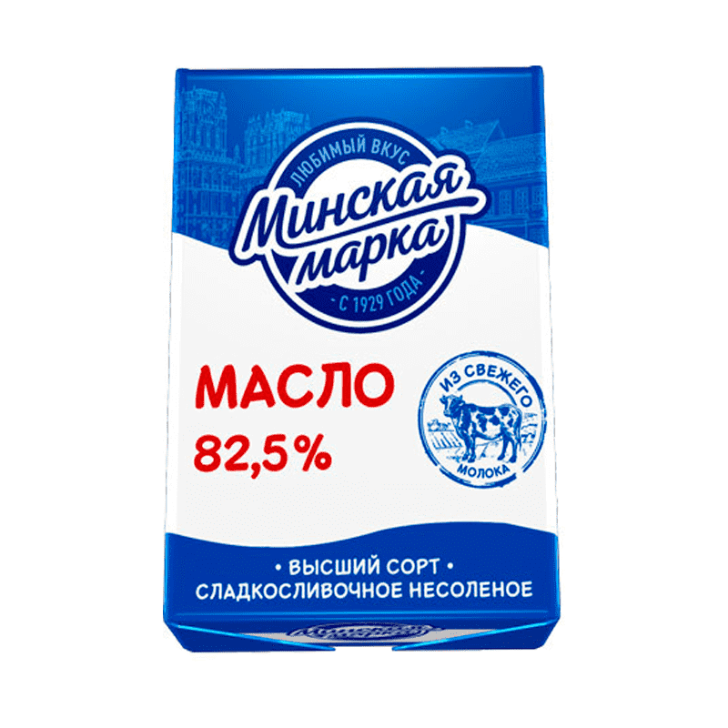 Бзмж масло минская марка сливочное 82,5% 180г